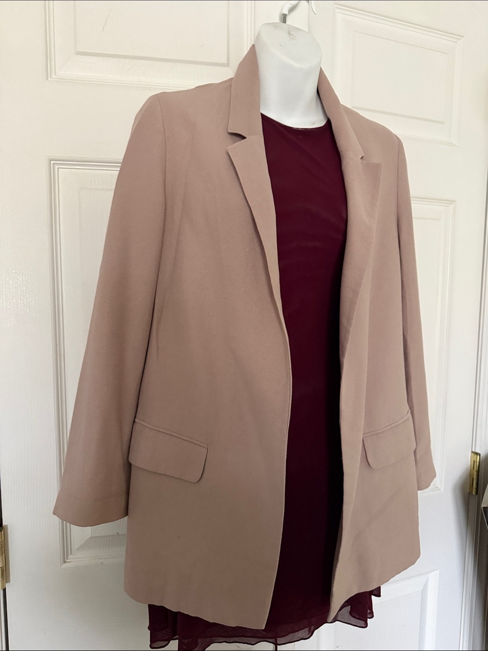 All Saints Blush Pink Open-Front Blazer